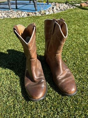 Men's Brown Leather Western Boots Ariat 9D style 35525